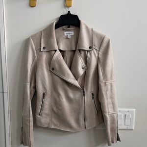 Everly Women's Beige Leather Jacket